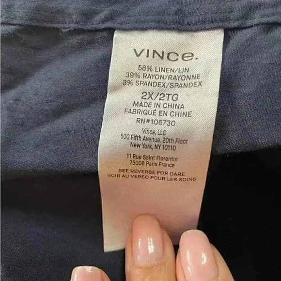 Vince Flutter Sleeve Linen Blend Top sz 2X - Picture 4 of 6